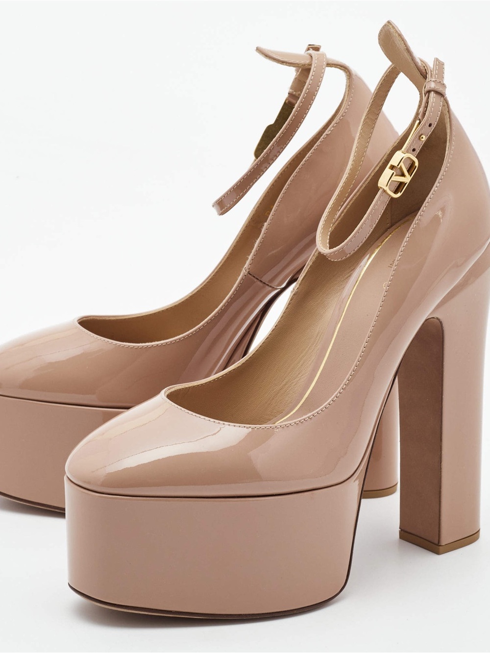 Valentino Beige Patent Tango Ankle Strap Pumps Size 40 - Picture 3 of 13